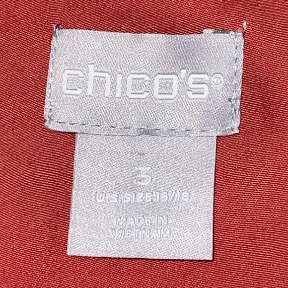 CHICO’S 💯 Modal Coral Long Sleeve Button Down Blouse Sz. 3 - Picture 10 of 11